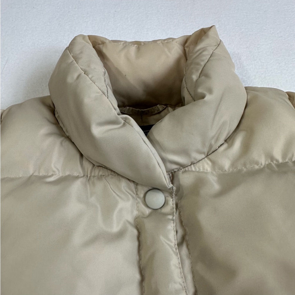 Lands’ End Oversized Goose Down Puffer Vest Tan Women’s Size Small - Picture 7 of 10